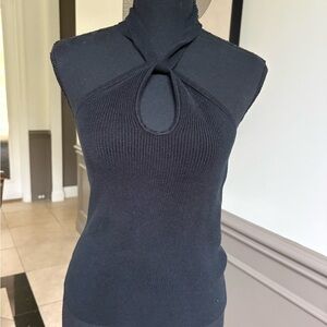 Banana Republic Black Sleeveless Keyhole Top